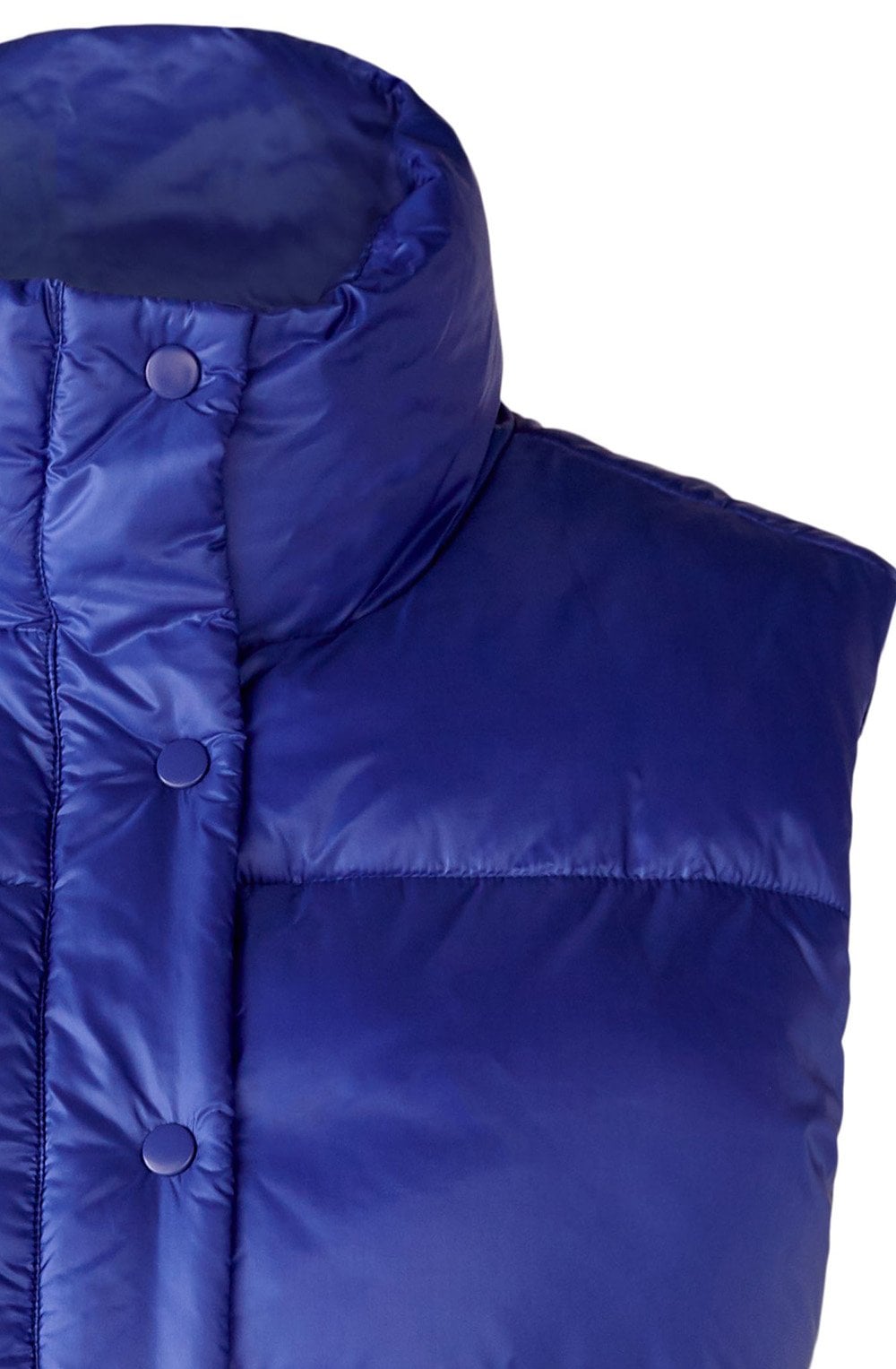 Blue Cropped Puffer Gilet
