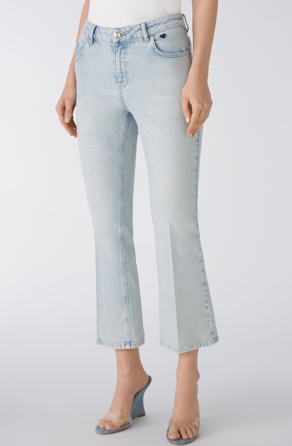 Blue Denim Cropped Easy Kick Jeans