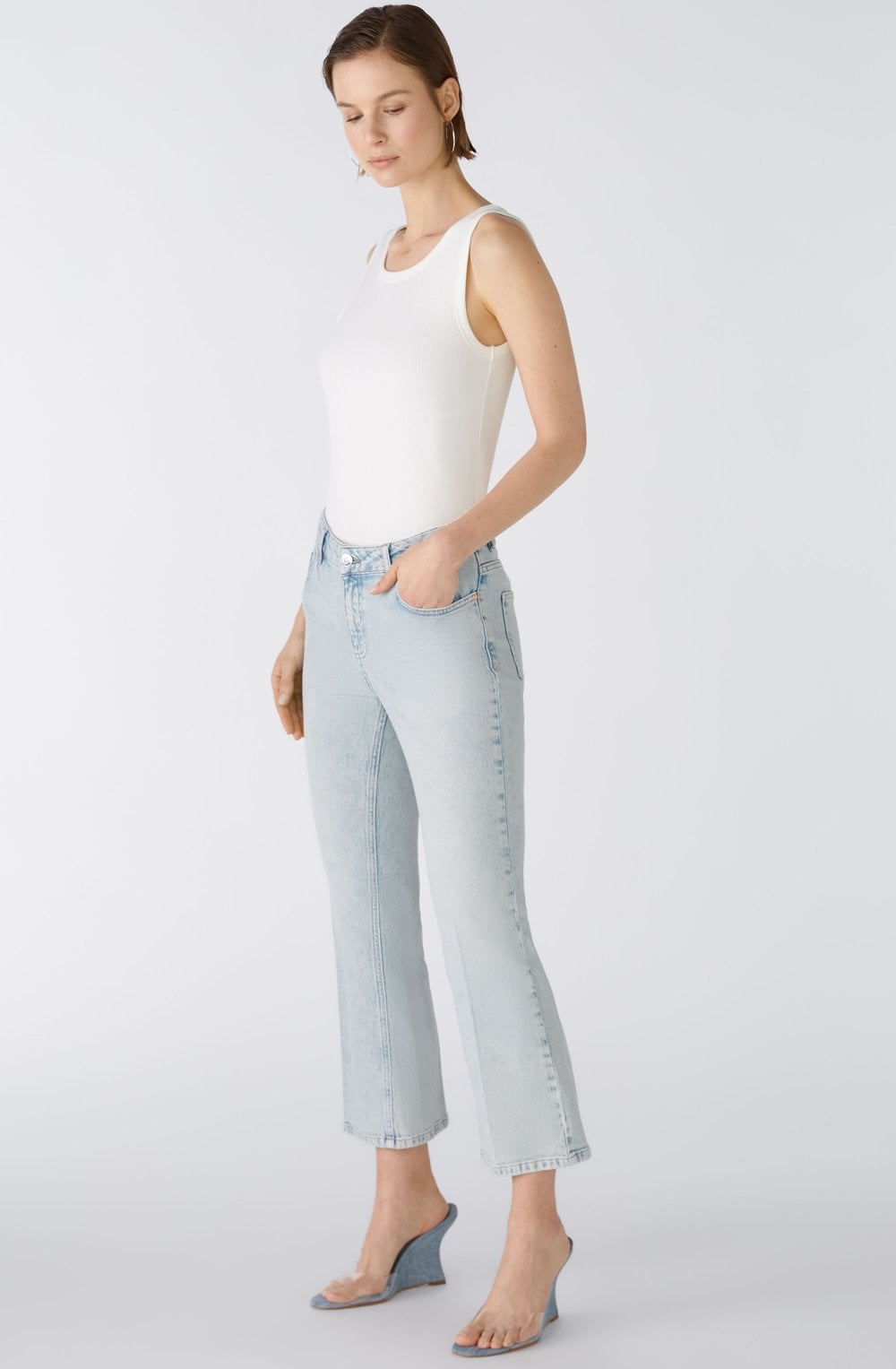 Blue Denim Cropped Easy Kick Jeans