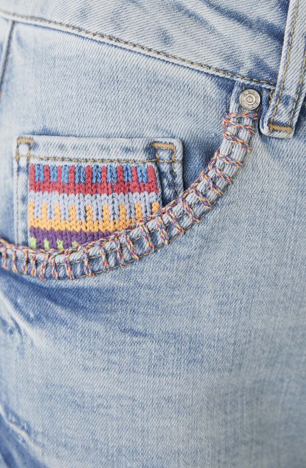 Blue Denim Cropped Girlfriend Jeans