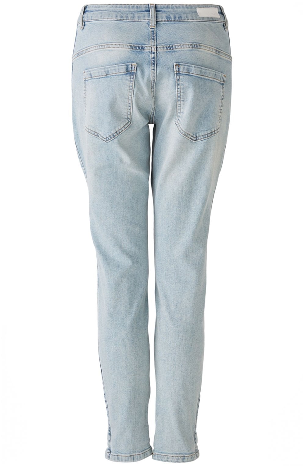 Blue Denim Cropped Girlfriend Jeans