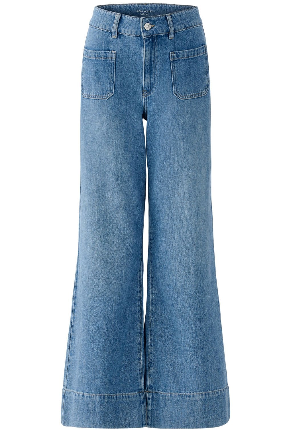 Blue Denim High Waist Wide Leg Jeans