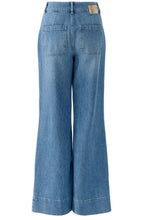 Blue Denim High Waist Wide Leg Jeans