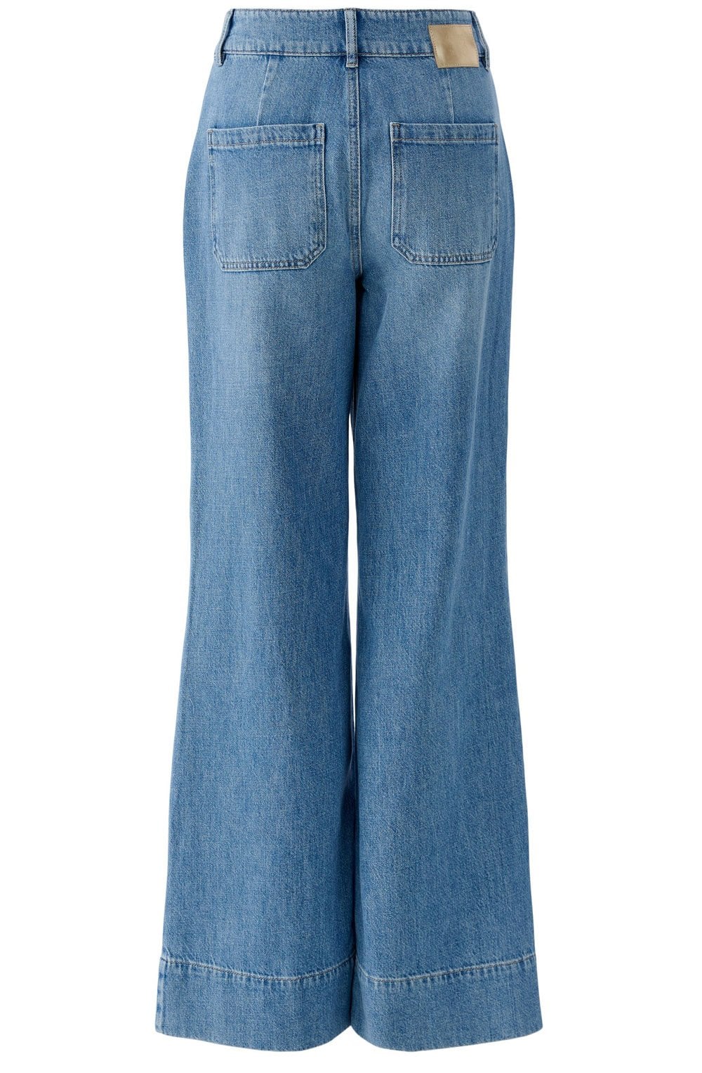 Blue Denim High Waist Wide Leg Jeans