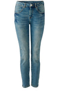 Blue Denim Mid Waist Girlfriend Jeans