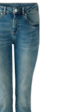 Blue Denim Mid Waist Girlfriend Jeans