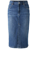 Blue Denim Midi Skirt