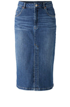 Blue Denim Midi Skirt