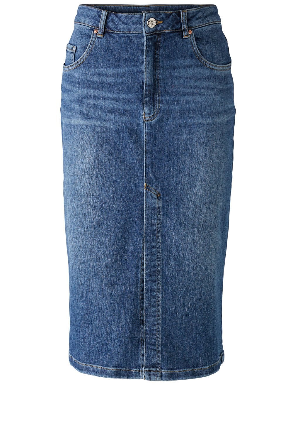 Blue Denim Midi Skirt