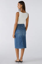 Blue Denim Midi Skirt