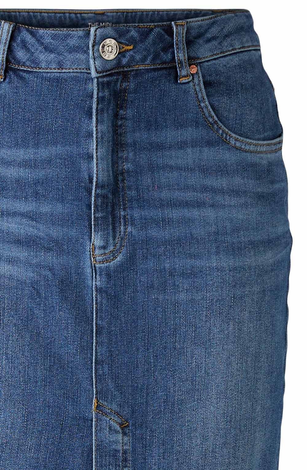 Blue Denim Midi Skirt