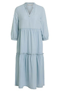 Blue Denim Tiered Dress