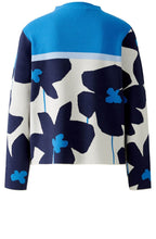 Blue Floral and Stone Colour Block Jumper