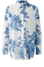 Blue Floral Longline Shirt