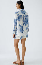 Blue Floral Longline Shirt