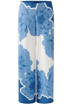 Blue Floral Silk Jersey Culottes