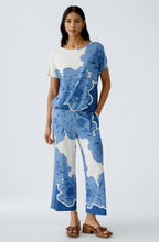 Blue Floral Silk Jersey Culottes