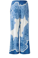 Blue Floral Silk Jersey Culottes