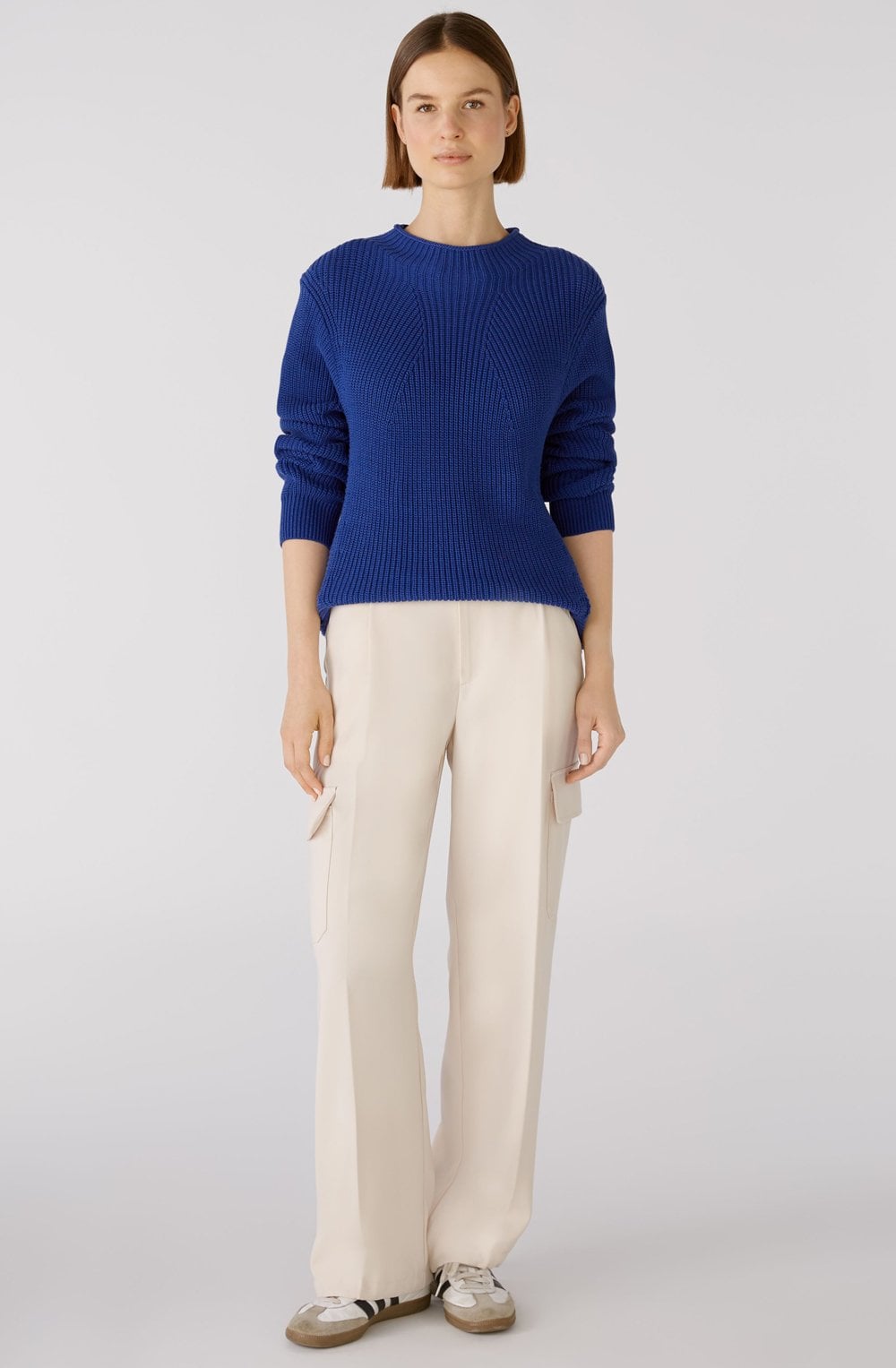 Blue Geometric Knit Jumper