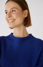 Blue Geometric Knit Jumper