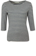 Blue & Grey Striped Top