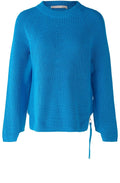 Blue Jewel Ribbed Knit Jumper With Zip Detail