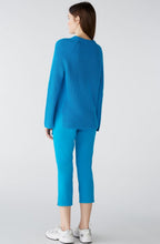 Blue Jewel Ribbed Knit Jumper With Zip Detail