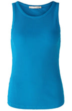 Blue Jewel Ribbed Vest Top