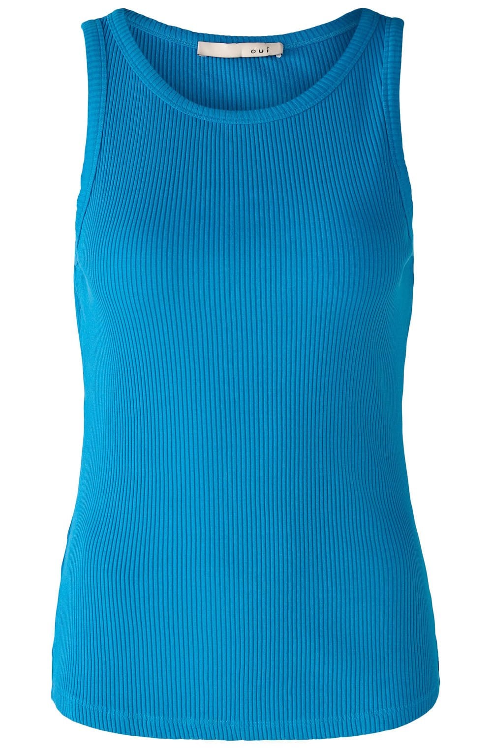 Blue Jewel Ribbed Vest Top