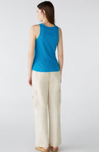 Blue Jewel Ribbed Vest Top