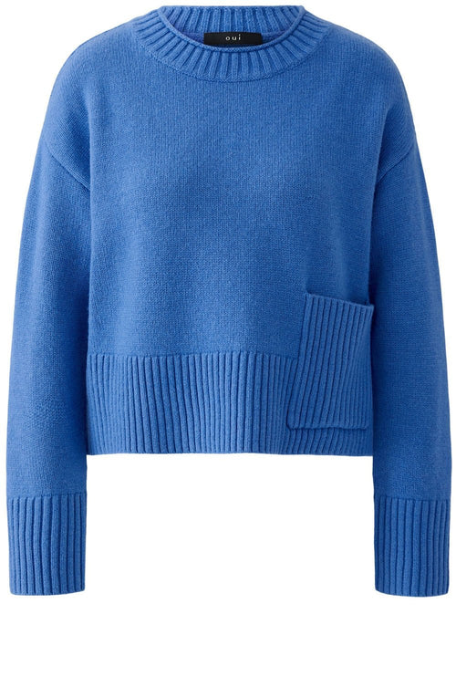 Blue Large Patch Pocket Jumper