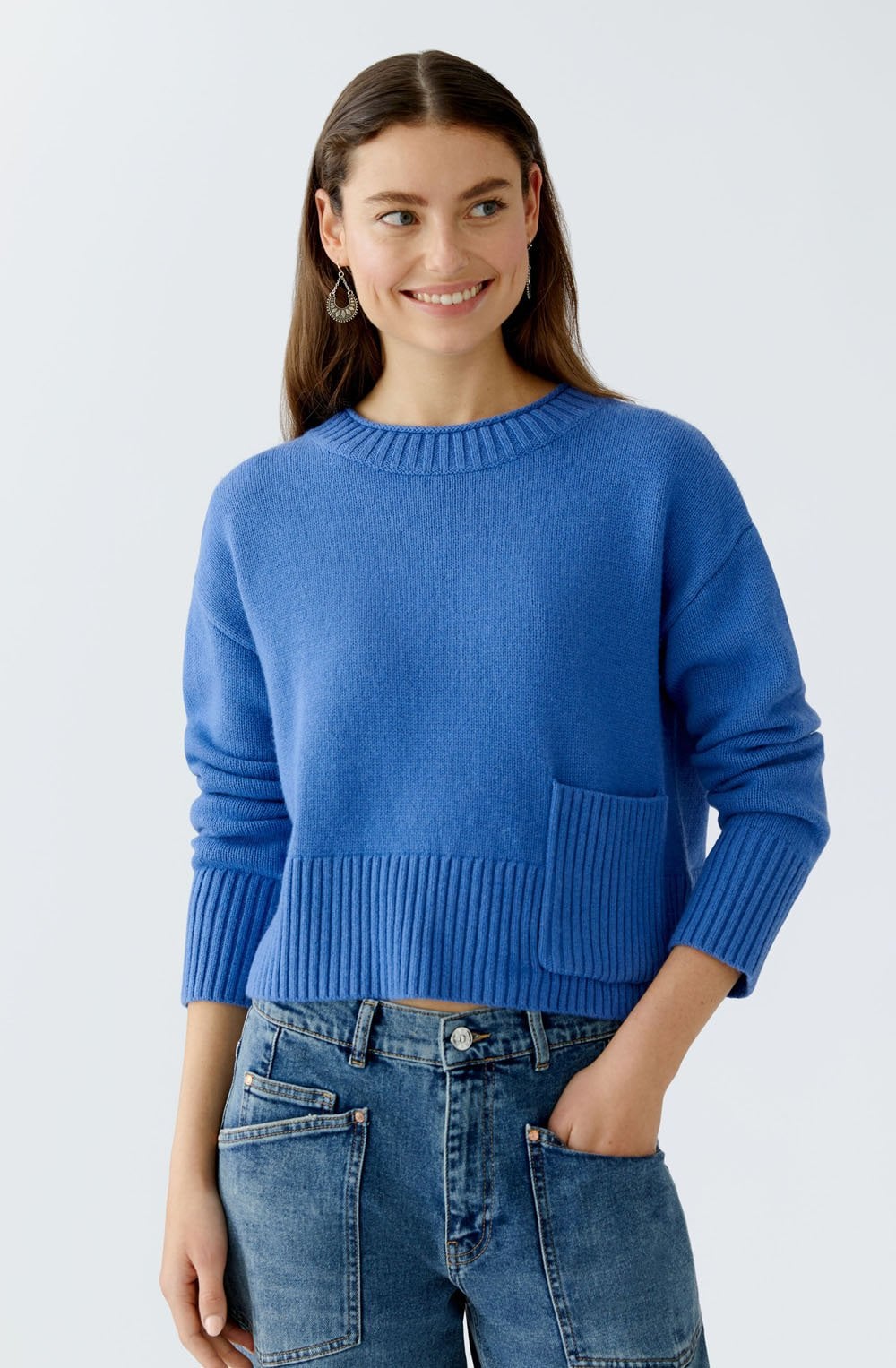 Blue Large Patch Pocket Jumper