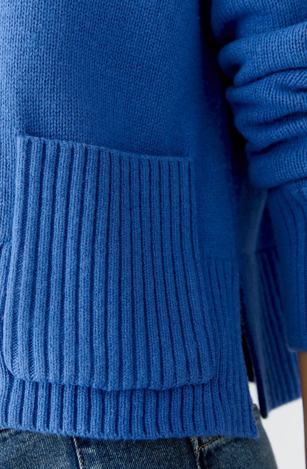 Blue Large Patch Pocket Jumper