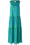 Blue Lolite and Green Tiered Maxi Dress