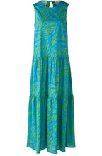Blue Lolite and Green Tiered Maxi Dress
