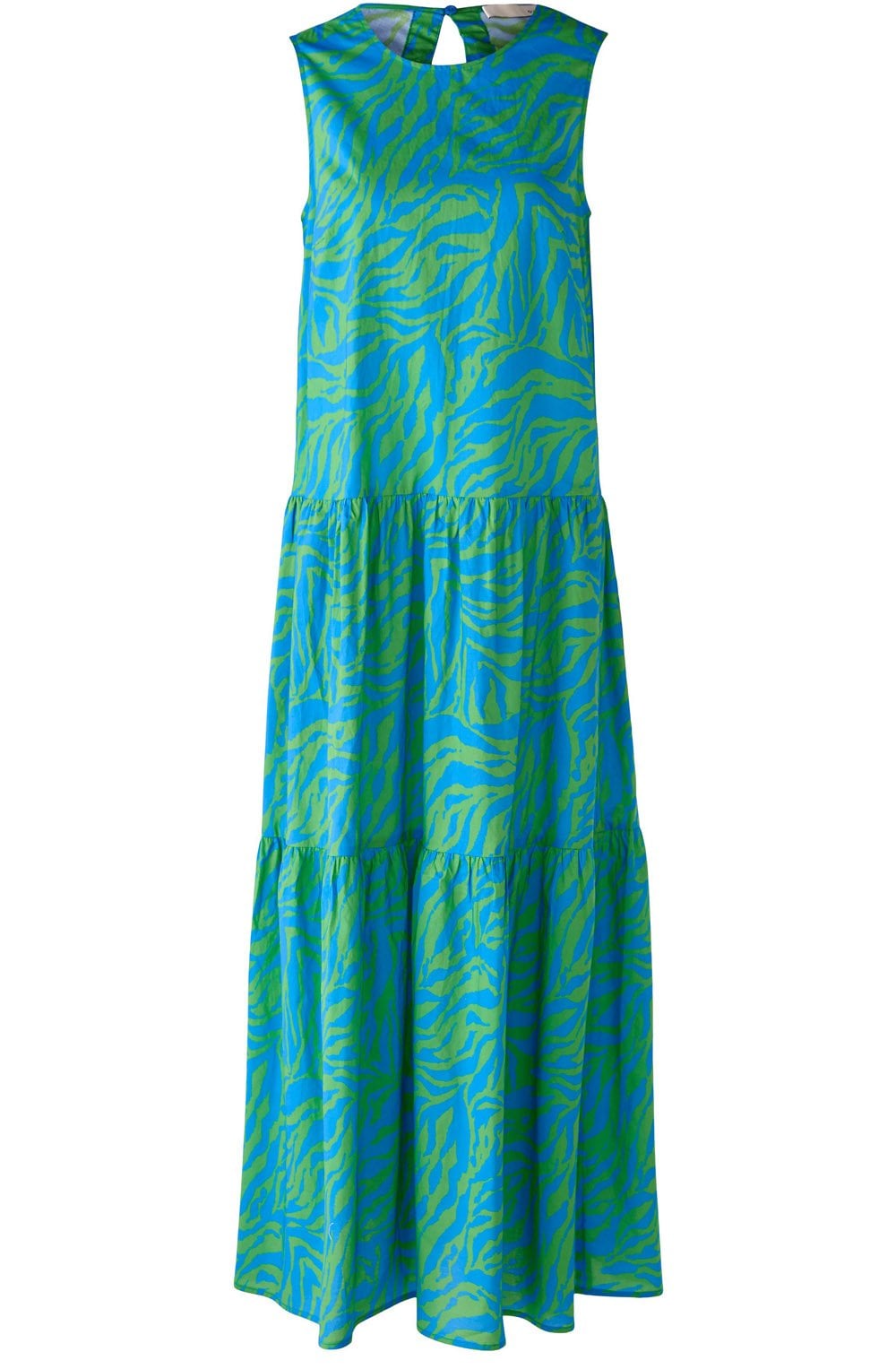 Blue Lolite and Green Tiered Maxi Dress