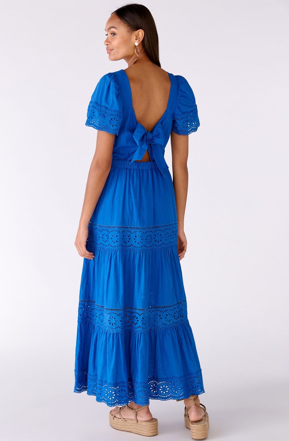 Blue Lolite Broderie Anglaise Maxi Dress
