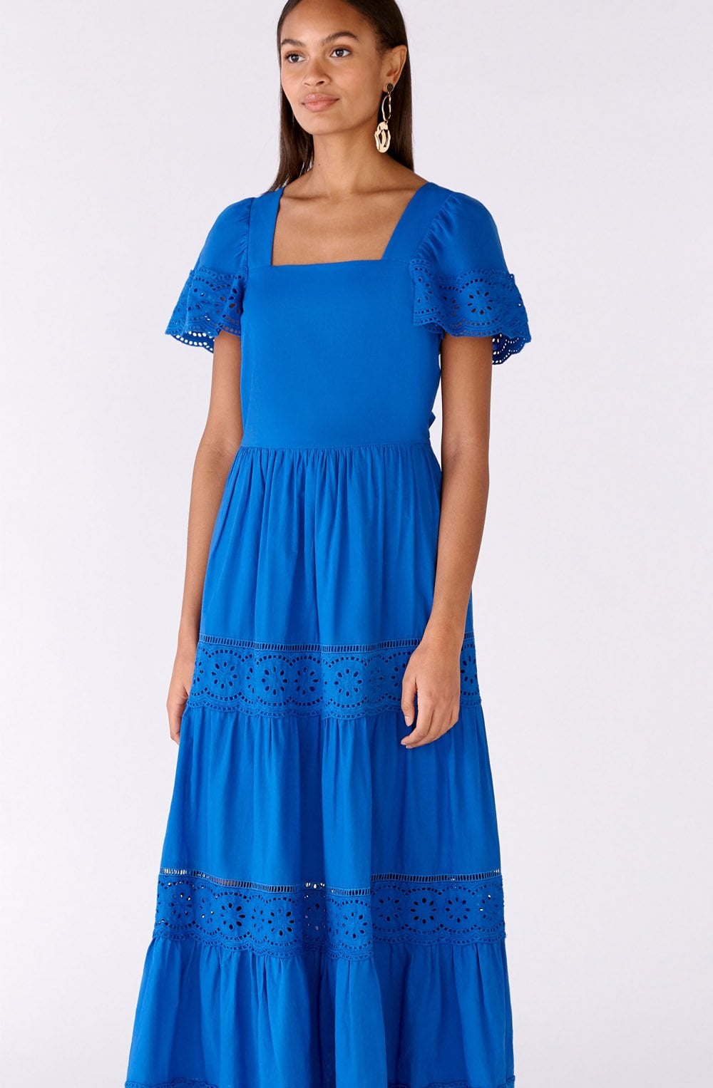 Blue Lolite Broderie Anglaise Maxi Dress