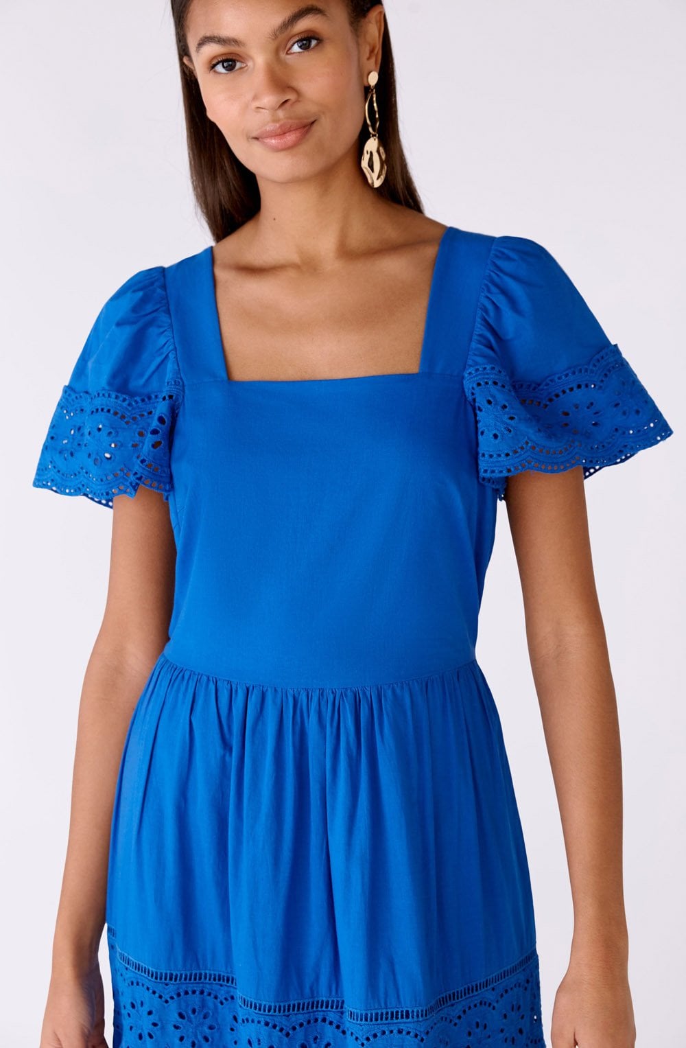 Blue Lolite Broderie Anglaise Maxi Dress
