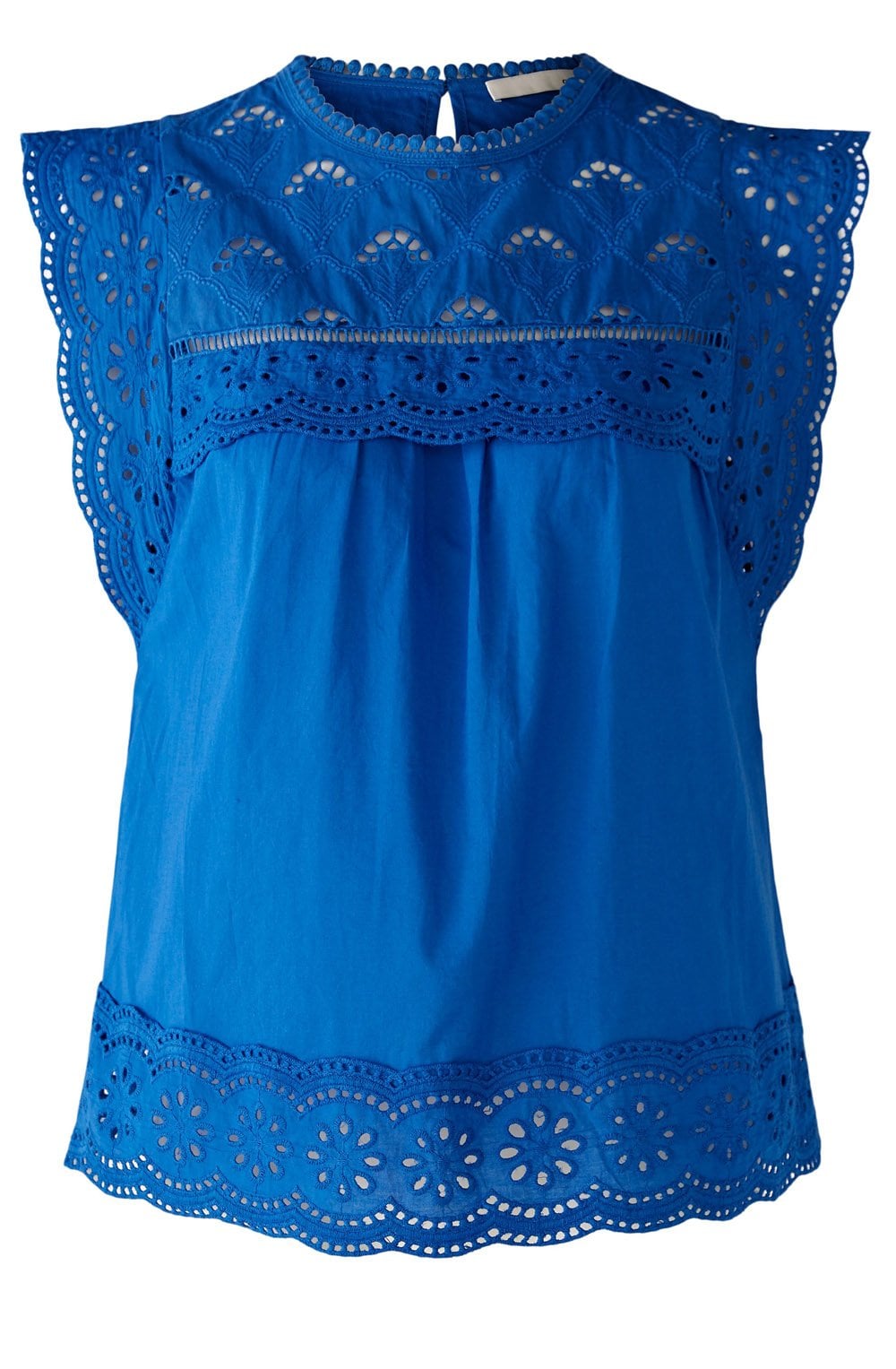 Blue Lolite Broderie Anglaise Sleeveless Blouse