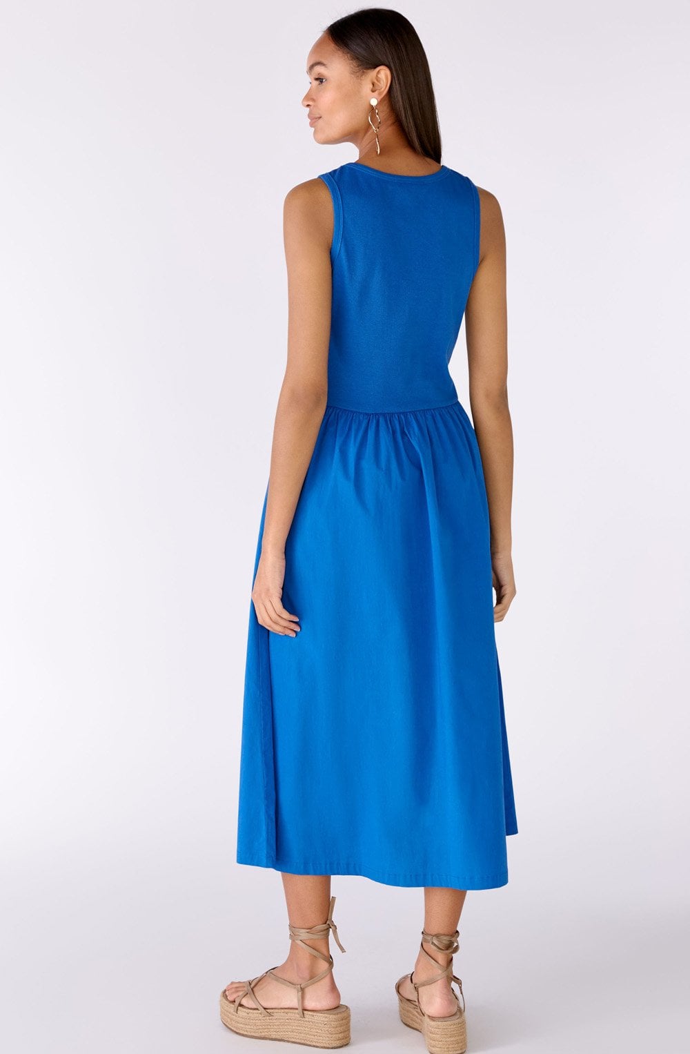 Blue Lolite Cotton Stretch Midi Dress