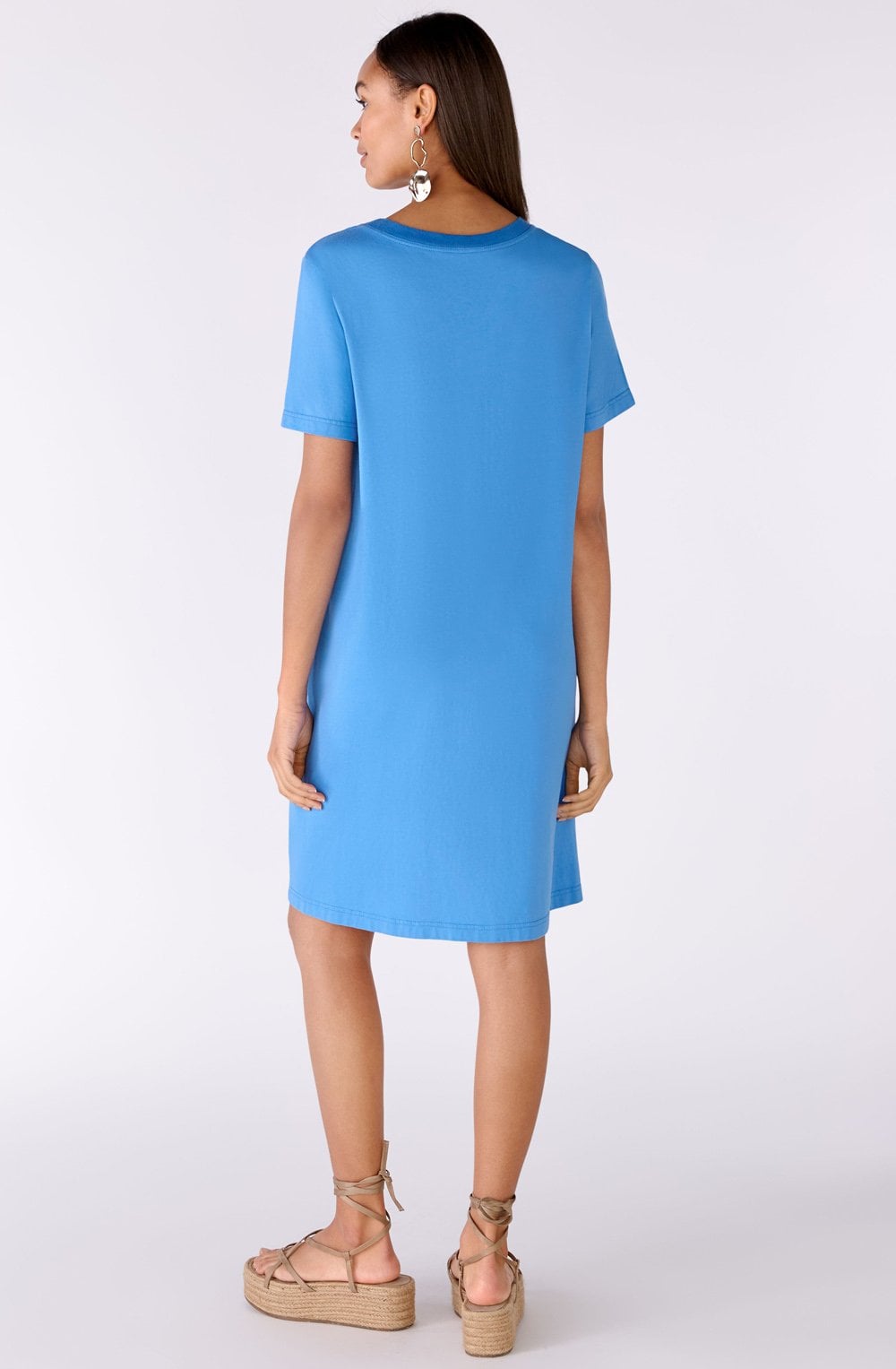 Blue Lolite Short Sleeved Linen Dress