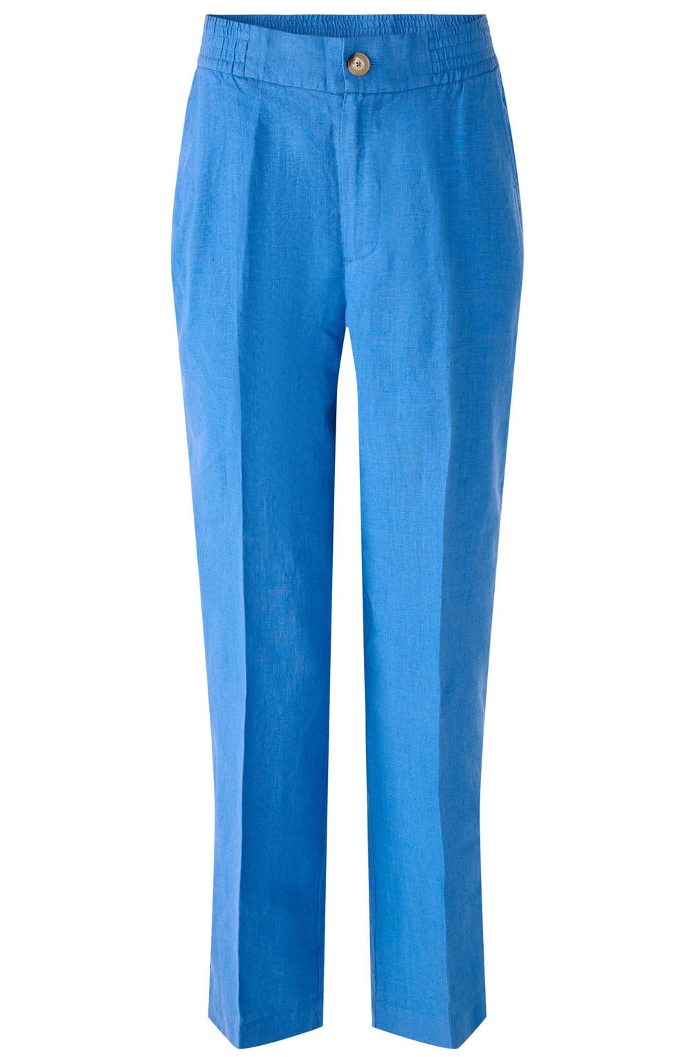 Blue Lolite Tapered Linen Trousers