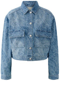 Blue Paisley Print Collared Jacket