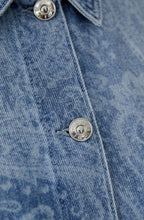 Blue Paisley Print Collared Jacket
