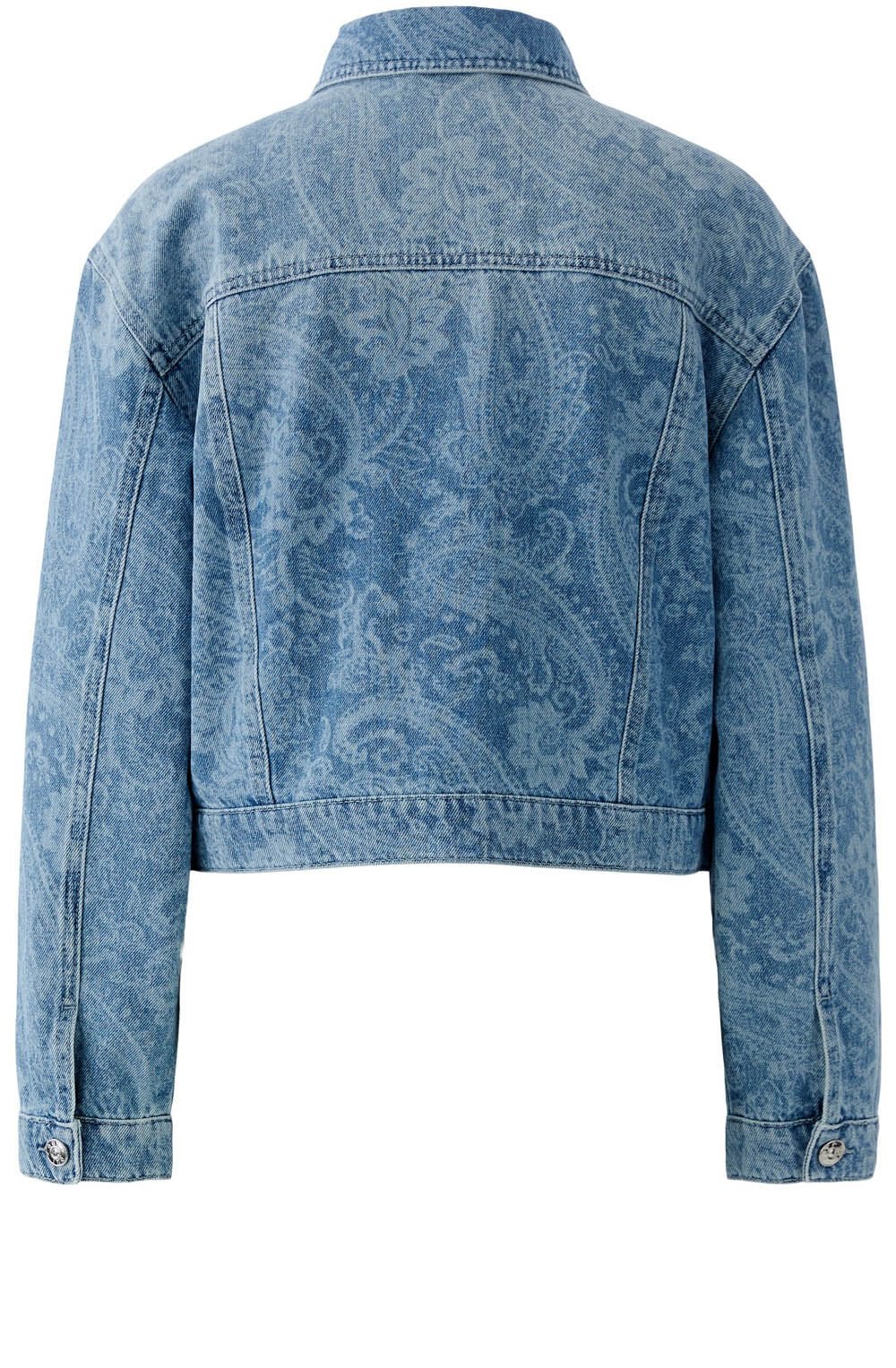 Blue Paisley Print Collared Jacket