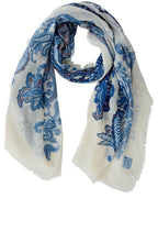 Blue Paisley Print Scarf
