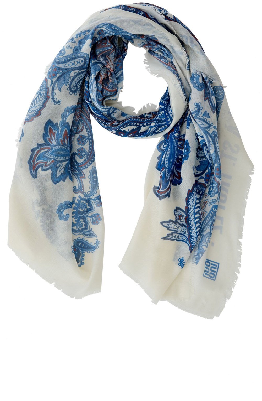 Blue Paisley Print Scarf
