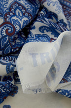 Blue Paisley Print Scarf