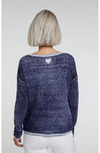 Blue Rhinestone Slogan Jumper